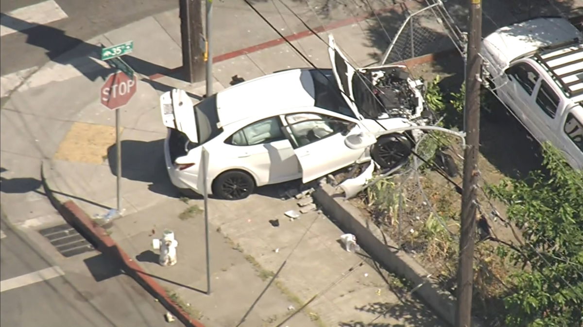 Watch: View above crash involving child driver, pedestrian in Oakland neighborhood – KION Central Coast