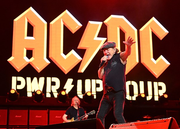 Brian Johnson with AC/DC on their PWR UP Tour at Levi Stadium in Santa Clara on Wednesday, Aug. 5, 2026. (Chris Riley/Times-Herald)