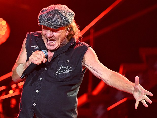 Brian Johnson with AC/DC on their PWR UP Tour at Levi Stadium in Santa Clara on Wednesday, Aug. 5, 2026. (Chris Riley/Times-Herald)