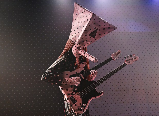 Khn de Poitrine plays a hybrid guitar and bass as he performs with Angine de Poitrine at The Independent in San Francisco on Wednesday, Aug. 19, 2026. (Chris Riley/Times-Herald)