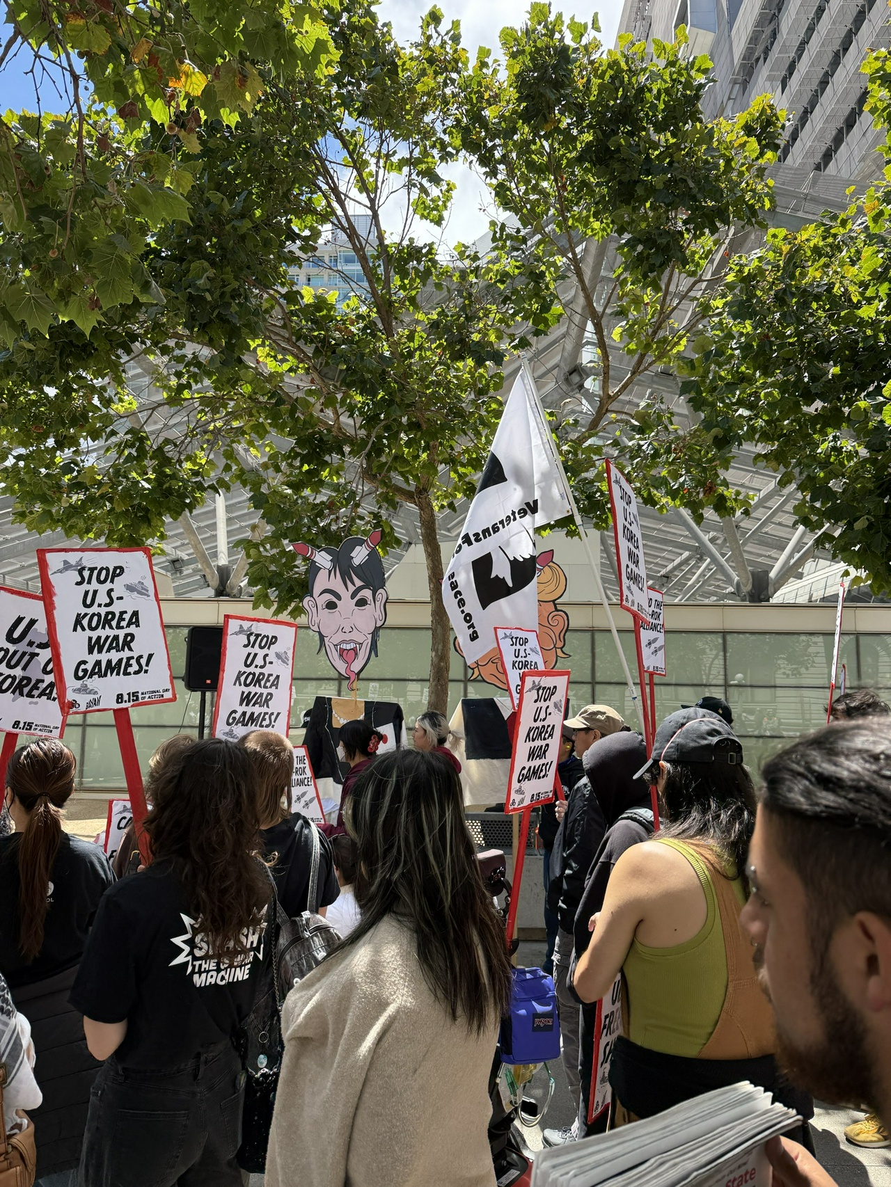 "Stop U.S. Korea war games" protest in San Francisco