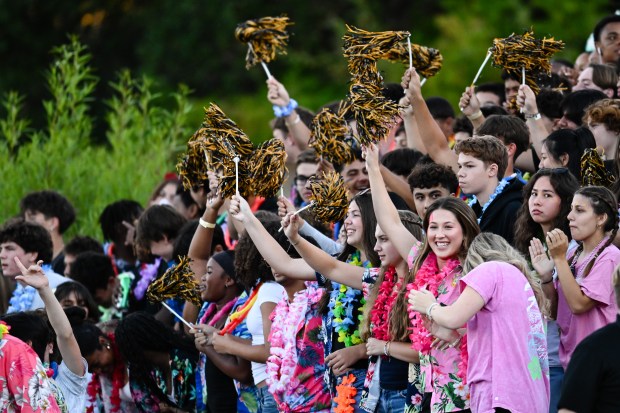 Archbishop Mitty students cheer on during the game against Acalanes at Foothill College in Los Altos Hills, Calif., on Friday, Aug. 28, 2026. (Thien-An Truong for Bay Area News Group)