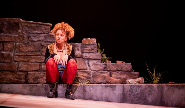 Alicia Mason takes on the challenging role of Effie in Shotgun Players' "Iphigenia in Splott," running through Aug. 23 in Berkeley. (Photo courtesy of Ben Krantz)