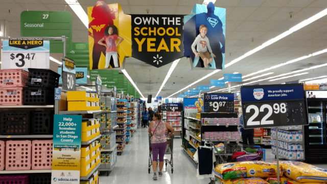 Back-to-school shopper in Walmart