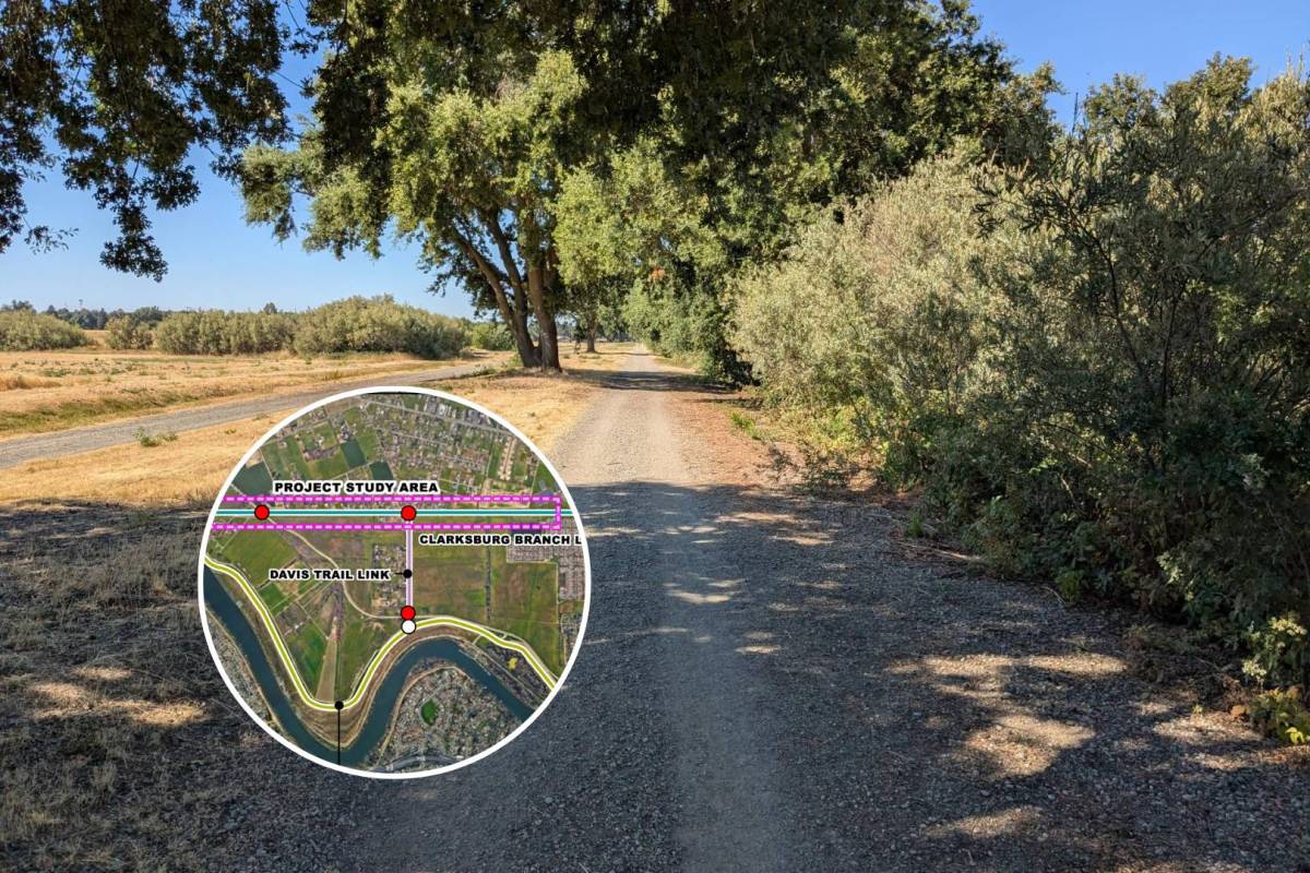 California is building a regional trail from Sacramento to the SF Bay — the next proposed section follows 6.4 miles of a former rail corridor