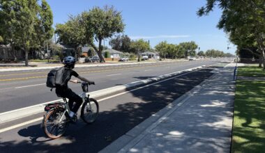 Eyes on the Street: New Concrete-Curb-Protected Bikeway on Clark Avenue in Long Beach