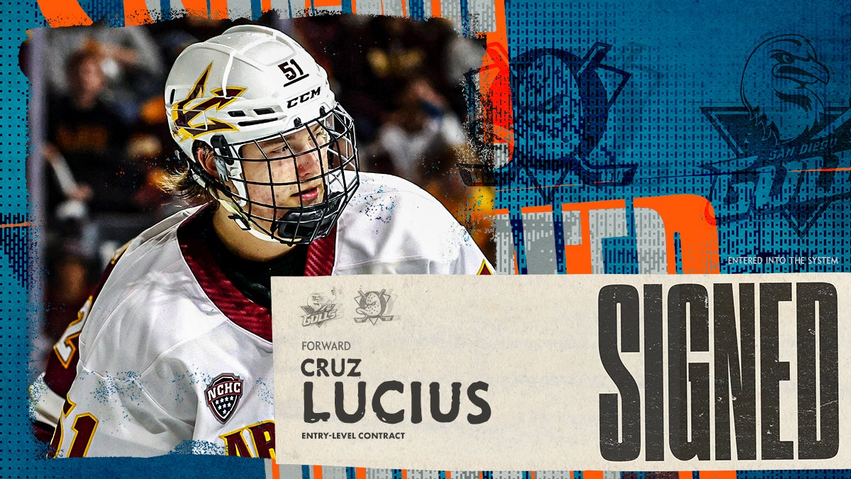 Anaheim Ducks Sign Cruz Lucius To Two-Year Entry-Level Contract