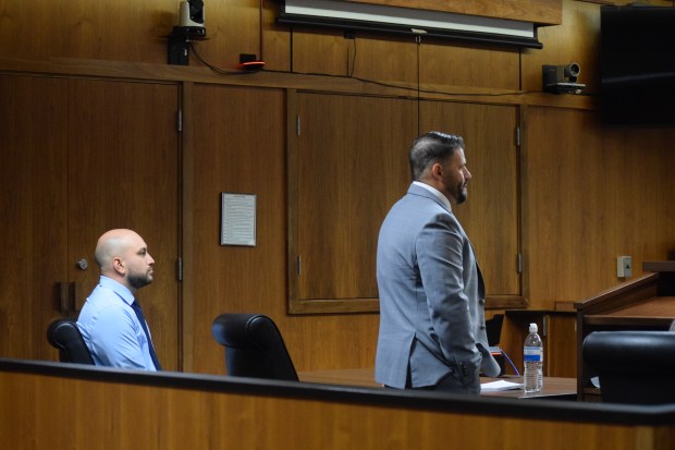 Alexander Reuter, attorney for Jeremiah Roberts, addresses Judge Cunningham.photo by Matt Fahr