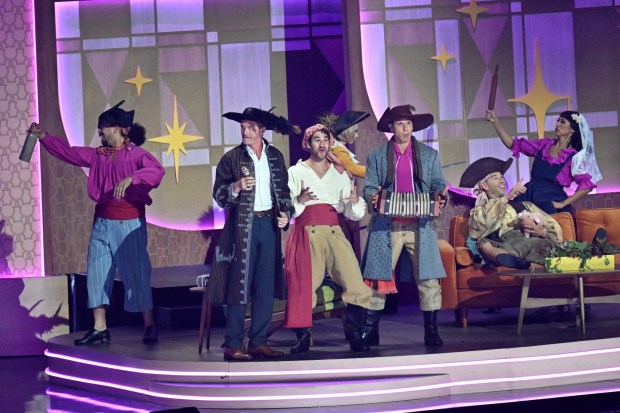 Actors perform the opening production number during the Horizons: A Carousel of Progress showcase at the Honda Center on Saturday, August 15, 2026, in Anaheim. The event is part of the three-day D23 fan expo at the Anaheim Convention Center. (Photo by Jeff Gritchen, Orange County Register/SCNG)