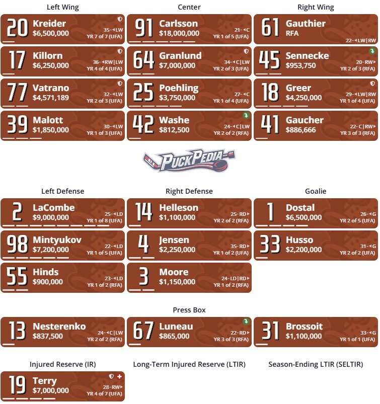 Anaheim Ducks Depth Chart