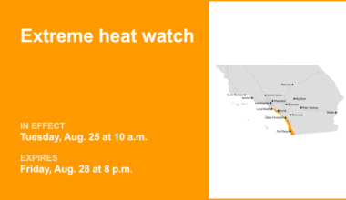 Extreme heat watch affecting Orange County Coast and San Diego County Coastal Areas from Tuesday to Friday – Orange County Register