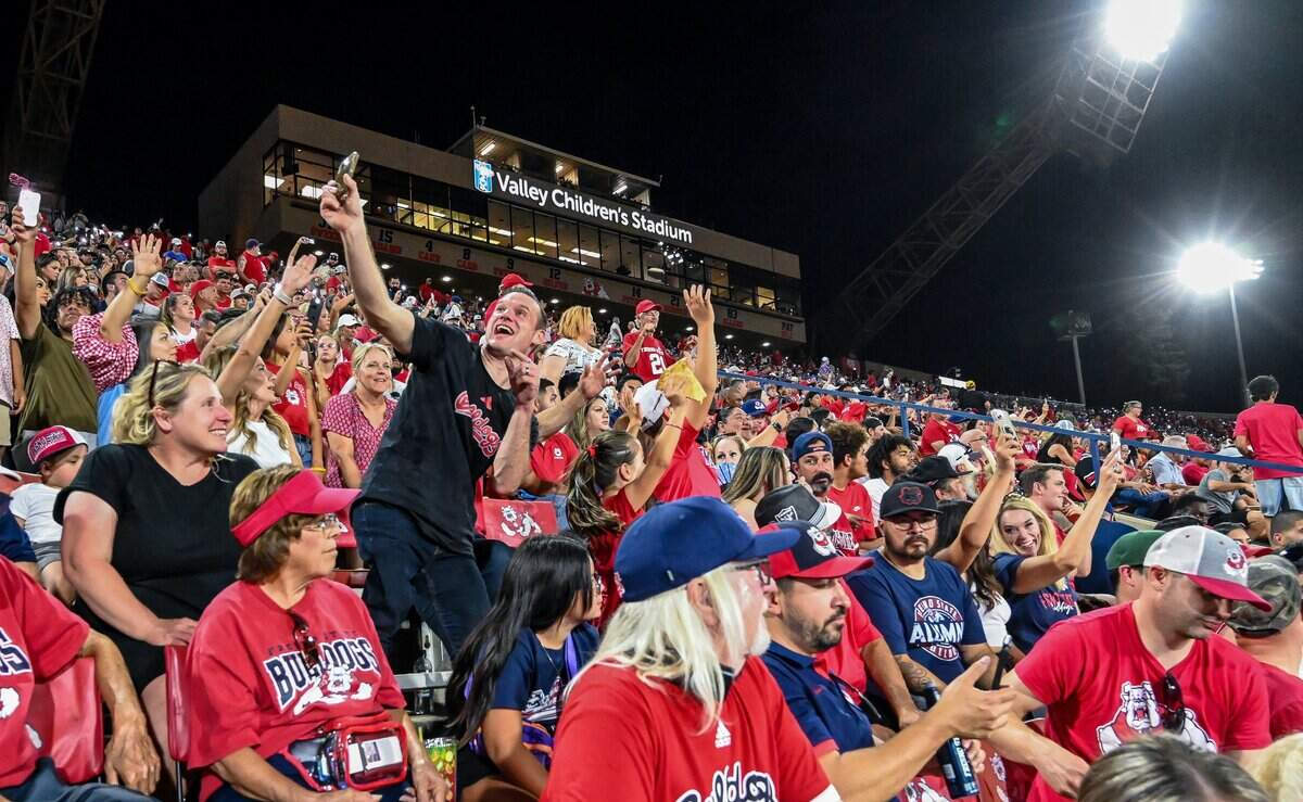 Fresno State fans enjoy the first home game of the season as the Bulldogs take on Sacramento State at Valley Children’s Stadium on Saturday, Sept. 7, 2024.