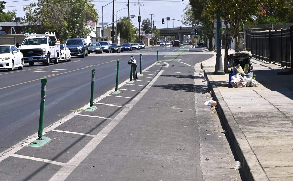 Installation of a bike lane along Belmont Avenue has eliminated parking for customers at La Reina de Michoacan, leading to its closure. Photographed Thursday, Aug. 20, 2026 in Fresno.