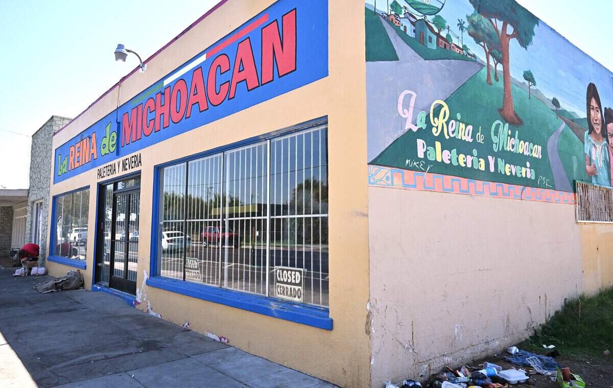 The owner of La Reina de Michoacan has closed his business after installation of a bike lane in front of his shop along Belmont Avenue eliminated parking options for customers. Photographed Friday, Aug. 21, 2026 in Fresno.