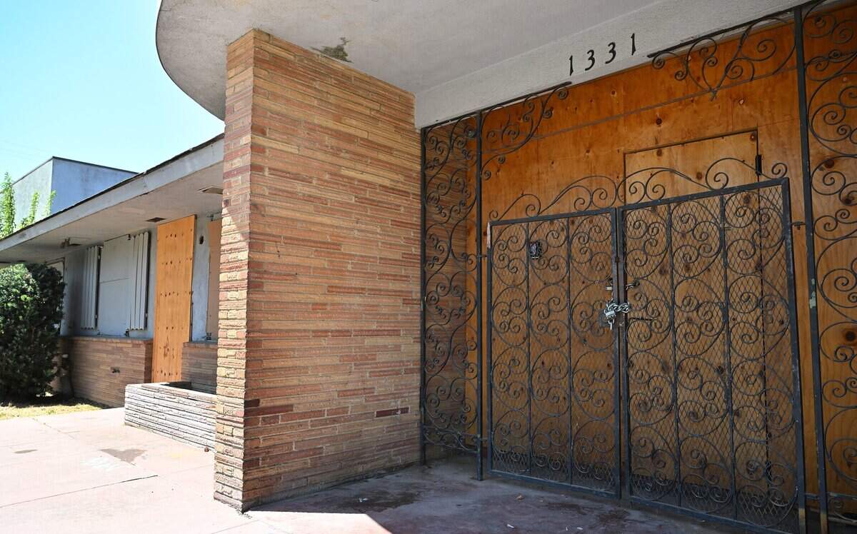 A locked business at 1331 Wishon in the Tower District, is seen Thursday, Aug. 6, 2026 in Fresno.