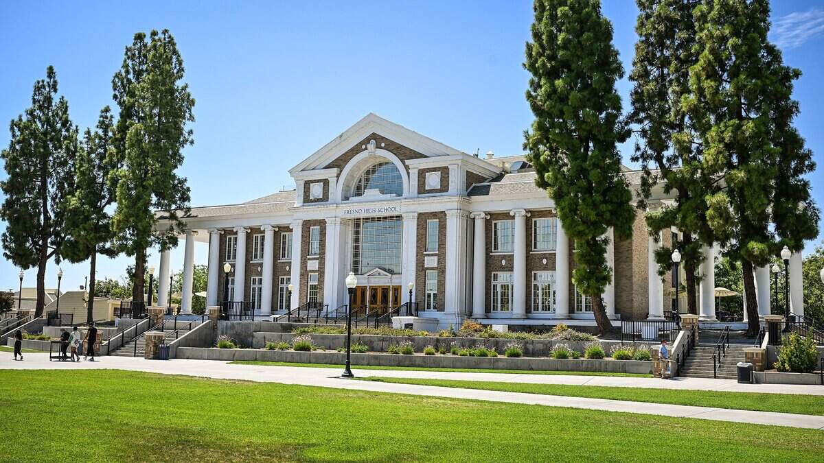 Fresno High School and its iconic Royce Hall building on N Van Ness is photographed on Monday, Aug. 24, 2026.