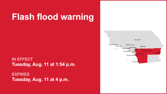 Flash flood warning affecting Riverside and San Diego counties early Tuesday evening – take precautions now – Daily Bulletin