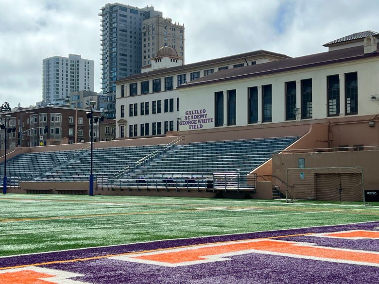 Bleachers on Galileo's athletic field