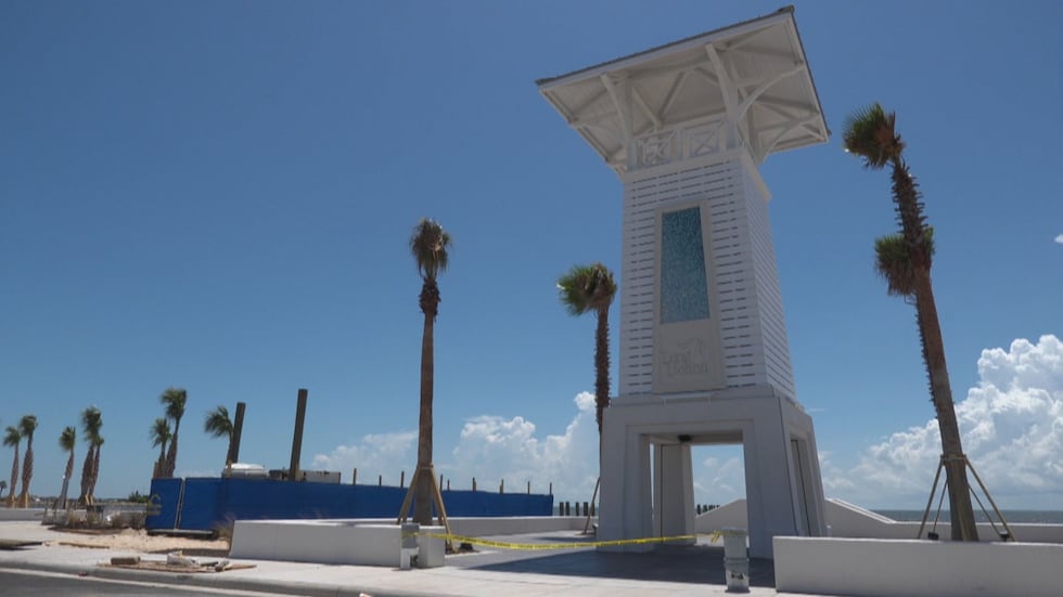 The new welcome tower at the Long Beach Gateway. 