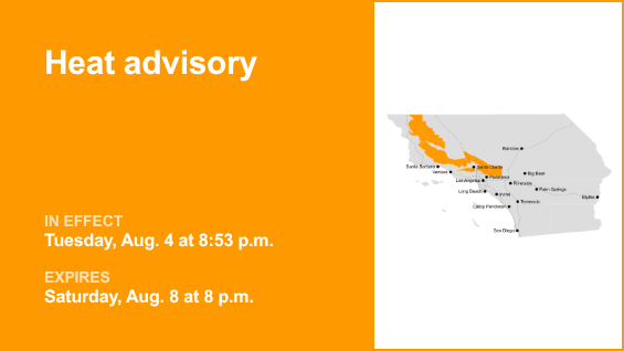 Heat advisory active for 5 Freeway north of LA until Saturday evening – Orange County Register