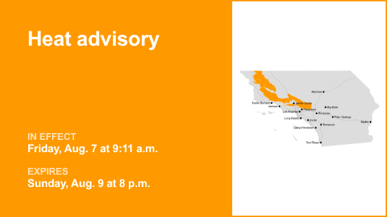 Heat advisory for Los Angeles County until Sunday evening – San Gabriel Valley Tribune