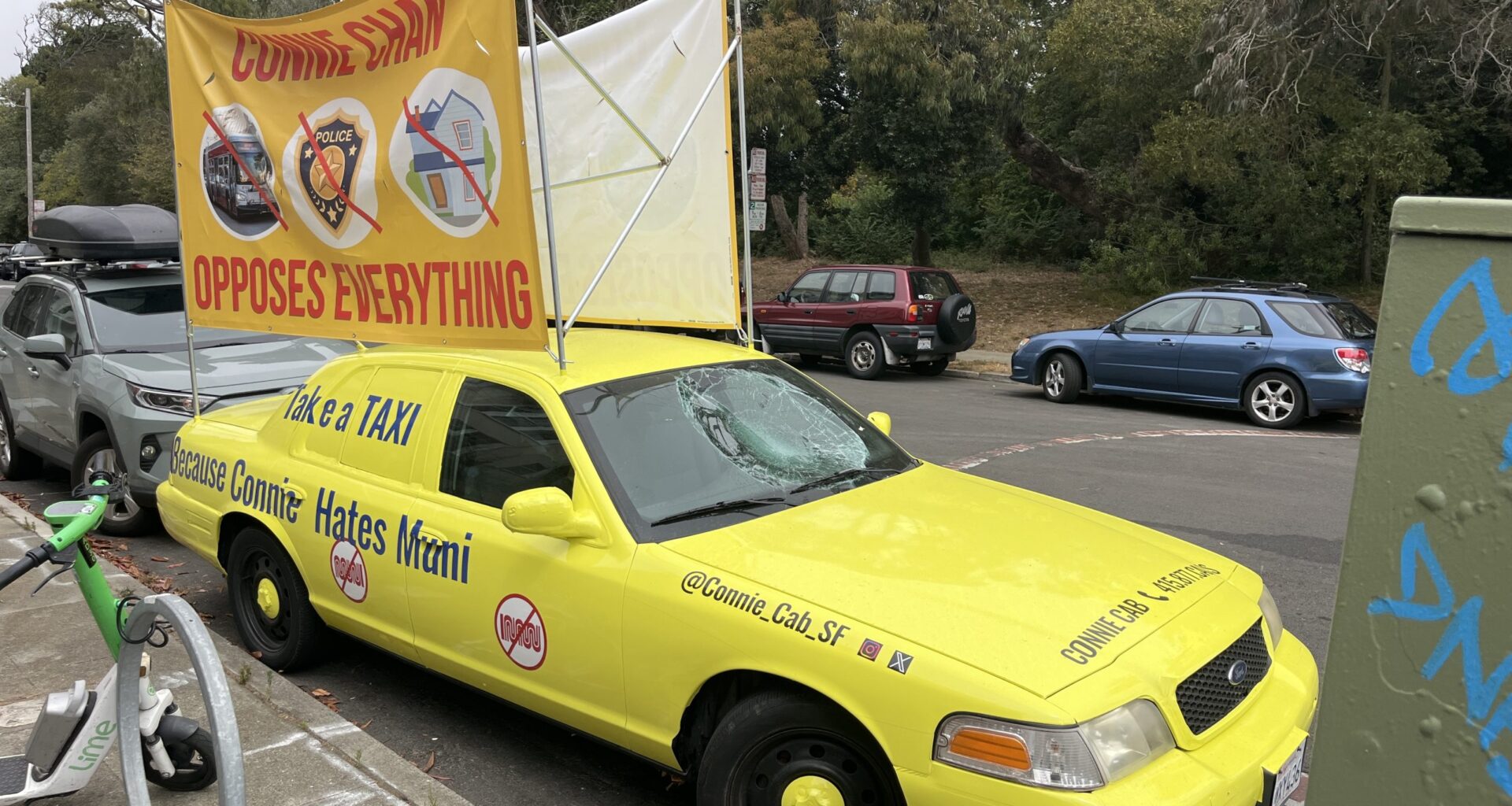 S.F. police arrest man for allegedly vandalizing anti-Chan taxi