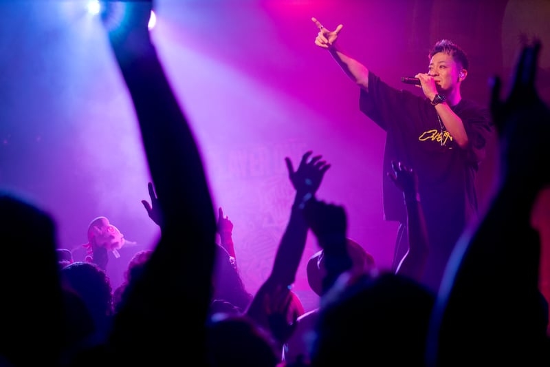 Artist performing on stage