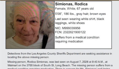 Los Angeles County Sheriff Seeks Public’s Help Locating At-Risk Missing 67-Year-Old Rodica Simionas, Last Seen in Long Beach