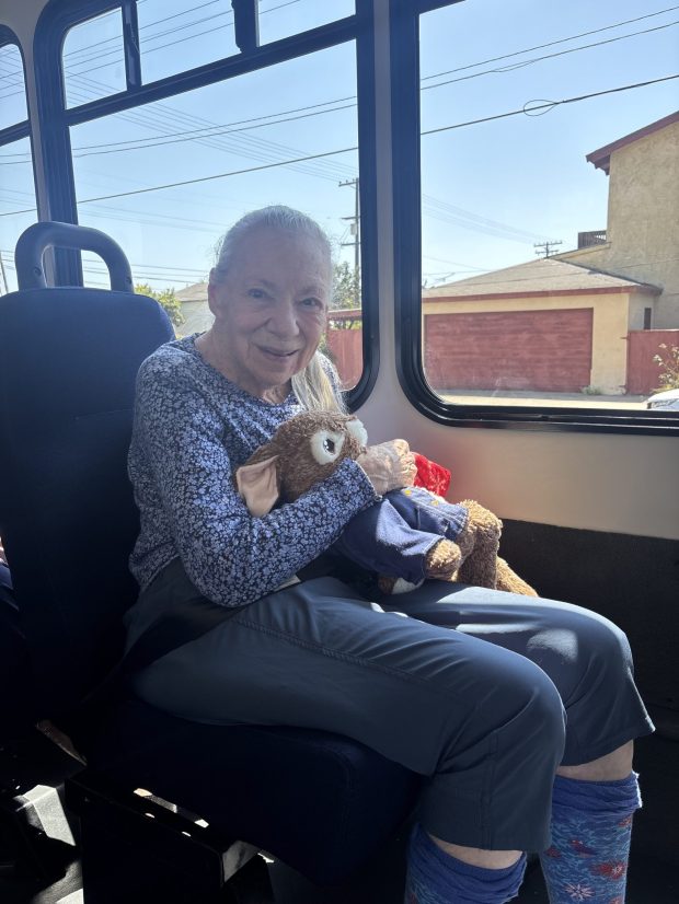 Donne, who lives at Revere La Jolla, returns home after being one of 20 residents relocated to a nearby retirement community after the Aug. 16 fire. (Risa Jester)