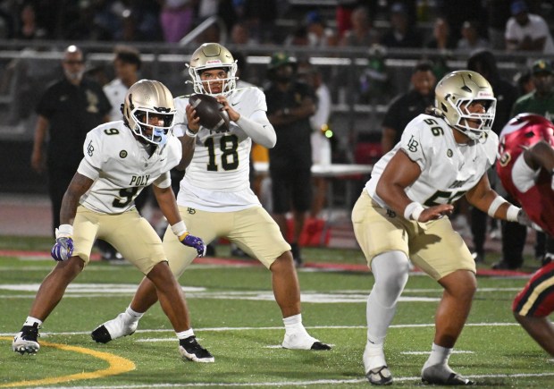Long Beach Poly defeats Downey in a non-league game and season opener for both teams on Friday August 21, 2026. (Photo by Axel Koester, Contributing Photographer)