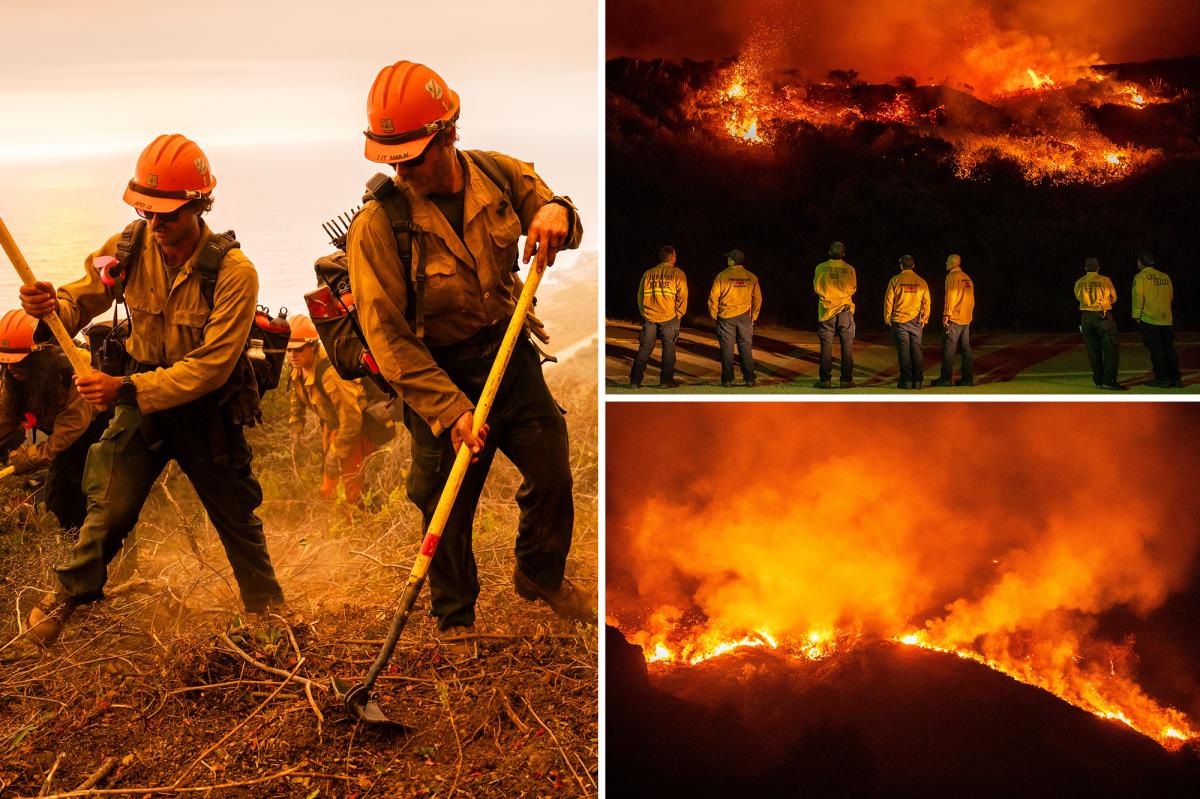Plaskett Fire near Big Sur burns toward Highway 1 in Monterey County