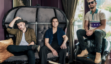 "New Diplomat" band. Left, Horacio O'Brien-Ferres; Center, Paolo Von Giordano; Right, Mikey Rhinehart. Pictured at a historical building in the Castro district of San Francisco after the band played a show in San Jose. San Francisco, June 1, 2026.