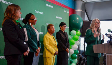 Oakland San Francisco Bay Airport celebrates Frontier Airlines’ return with inaugural Las Vegas service