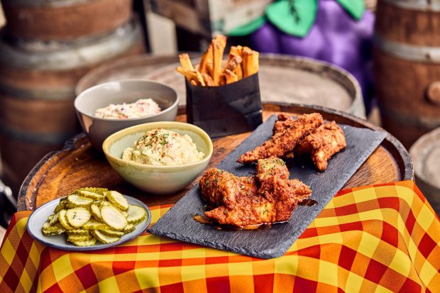 The chicken tenders and sides available at Crafty's Kitchen restaurant at Knott's Berry Farm. (Courtesy of Knott's)