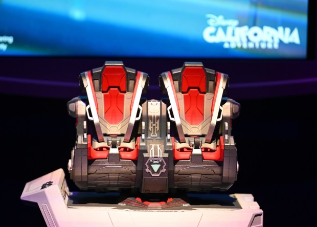 Stark Flight Lab vehicle maquette for the upcoming ride at Avengers Campus in California Aadventure during a media preview of the D23 Disney fan expo on Thursday, August 13, 2026, in Anaheim. (Photo by Jeff Gritchen, Orange County Register/SCNG)