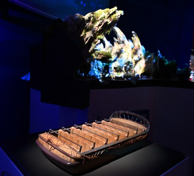 A model of a ride vehicle for Avatar Destination ride coming to California Adventure at the Imagineering: Horizons pavilion during a media preview of the D23 Disney fan expo on Thursday, August 13, 2026, in Anaheim. (Photo by Jeff Gritchen, Orange County Register/SCNG)
