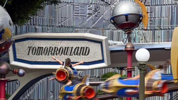 Visitors in Tomorrowland ride Astro Orbitor inside Disneyland in Anaheim on Monday, July 13, 2026. (Photo by Jeff Gritchen, Orange County Register/SCNG)