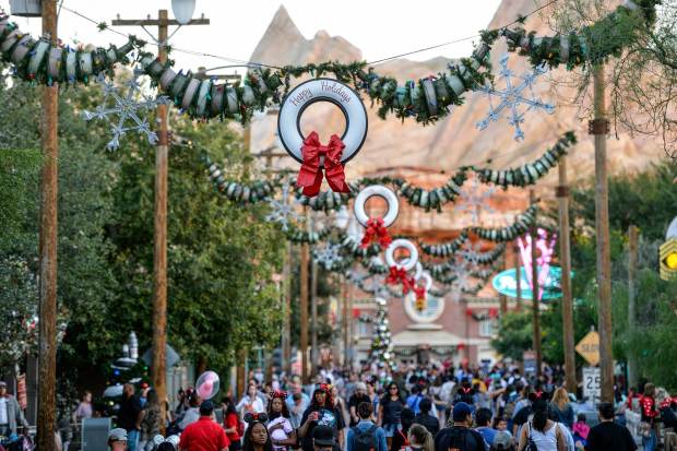 Route 66 in Cars Land is decked out for the holidays at Disney California Adventure in Anaheim, CA, on Friday, Nov 9, 2018. (Photo by Jeff Gritchen, Orange County Register/SCNG)