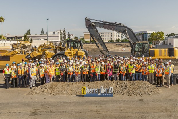 The ground breaking ceremony on Aug. 24, 2026 for the new parking structure and transportation hub on the east side of the Disneyland resort. (Courtesy of Disneyland)