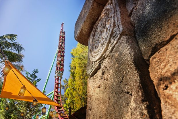 A track spike on the new Montezooma: The Forbidden Fortress roller coaster at Knott's Berry Farm. (Courtesy of Knott's)