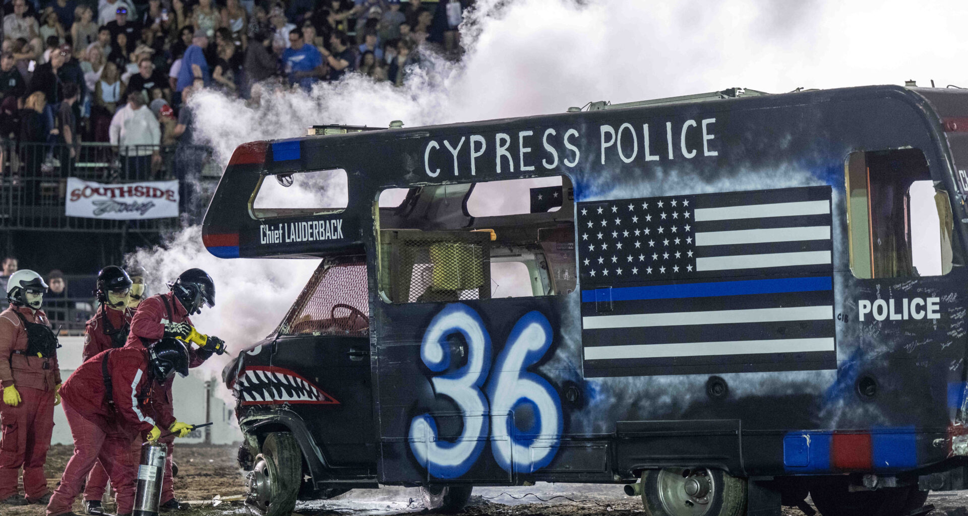 Police and fire chiefs smash RVs at OC Fair to raise money for children’s hospital – Orange County Register