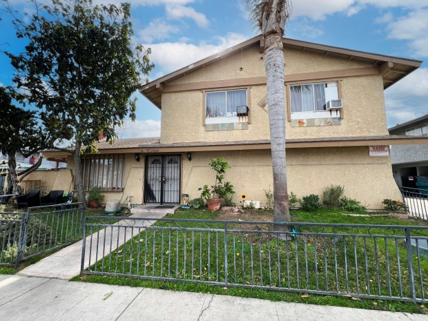 An investor paid $1.66 million for this four-unit apartment complex in Orange, which sold Aug. 4, according to Morgan Skenderian Investment Real Estate Group. The 53-year-old property at 1908 E. Coral Ave. features a mix of two- and three-bedroom units. (Photo courtesy of Morgan Skenderian Investment Real Estate Group)