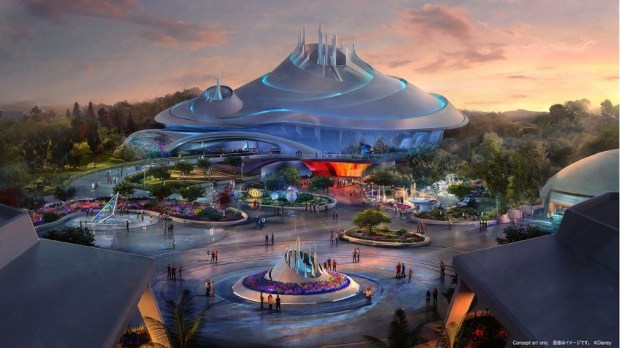 Concept art of the Space Mountain Earthrise at Tokyo Disneyland. (Courtesy of Disney)