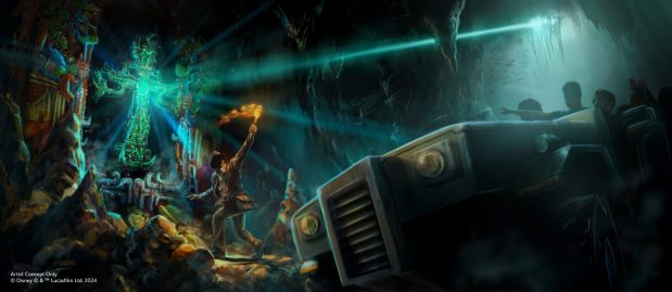 Concept art of the Indiana Jones attraction that will be part of the new Tropical Americas themed land debuting at Disney's Animal Kingdom in 2027. (Courtesy of Disney)