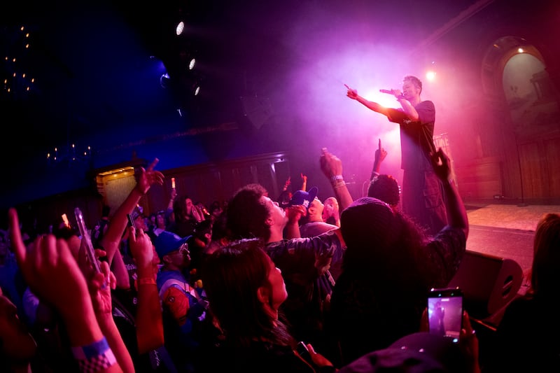 Artist performing on stage