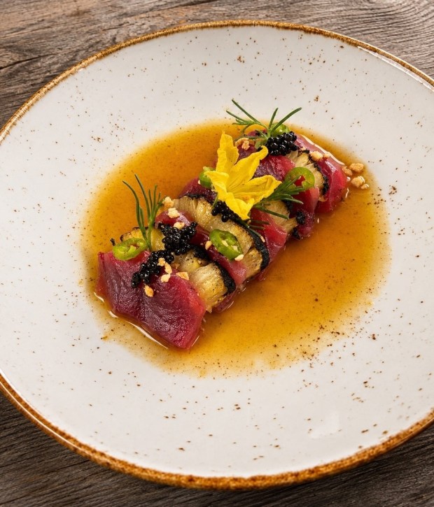 For the recipe to make Oceana Coastal Kitchen's Bluefin Tuna Crudo, visit PBMonthly.net. (Courtesy of Catamaran Resort Hotel and Spa)