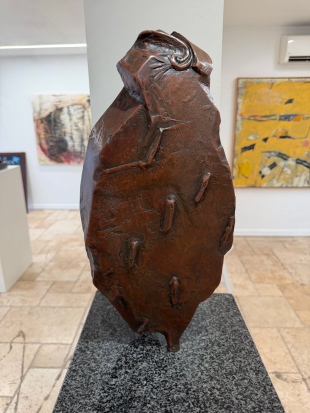 "Horned Owl Man" by Wendell Perry in Oolong Gallery's August show "Recent Work Over the Last 50 Years". (Courtesy Oolong Gallery)