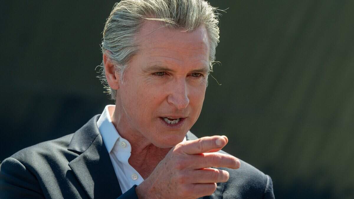 Governor Gavin Newsom announced $48.5 million in state grants for maritime projects at an event in front of the Golden Bear Training Ship at Mare Island on Wednesday, Aug. 26, 2026, in Vallejo.