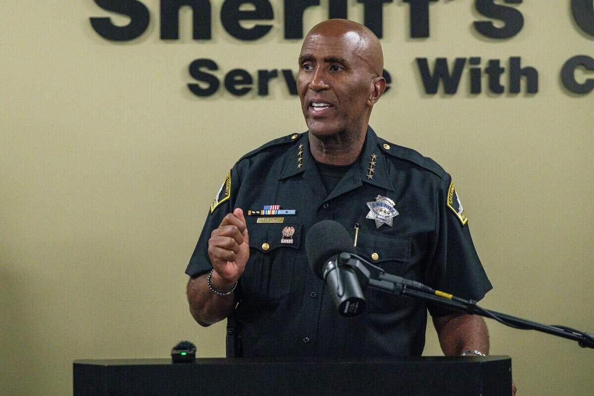 Sacramento County Sheriff Jim Cooper speaks during a news conference at the Sheriff's Office Headquarters on Thursday.