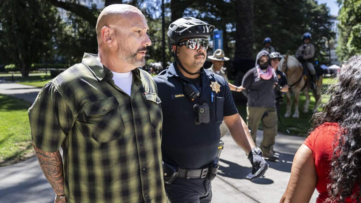 Photos: Scuffle erupts at Nick Shirley rally in Sacramento CA